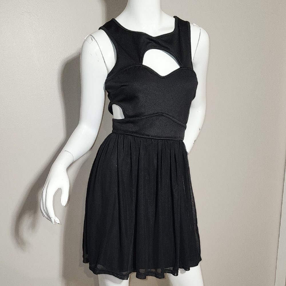 Elegant Black Cutout Mini Dress